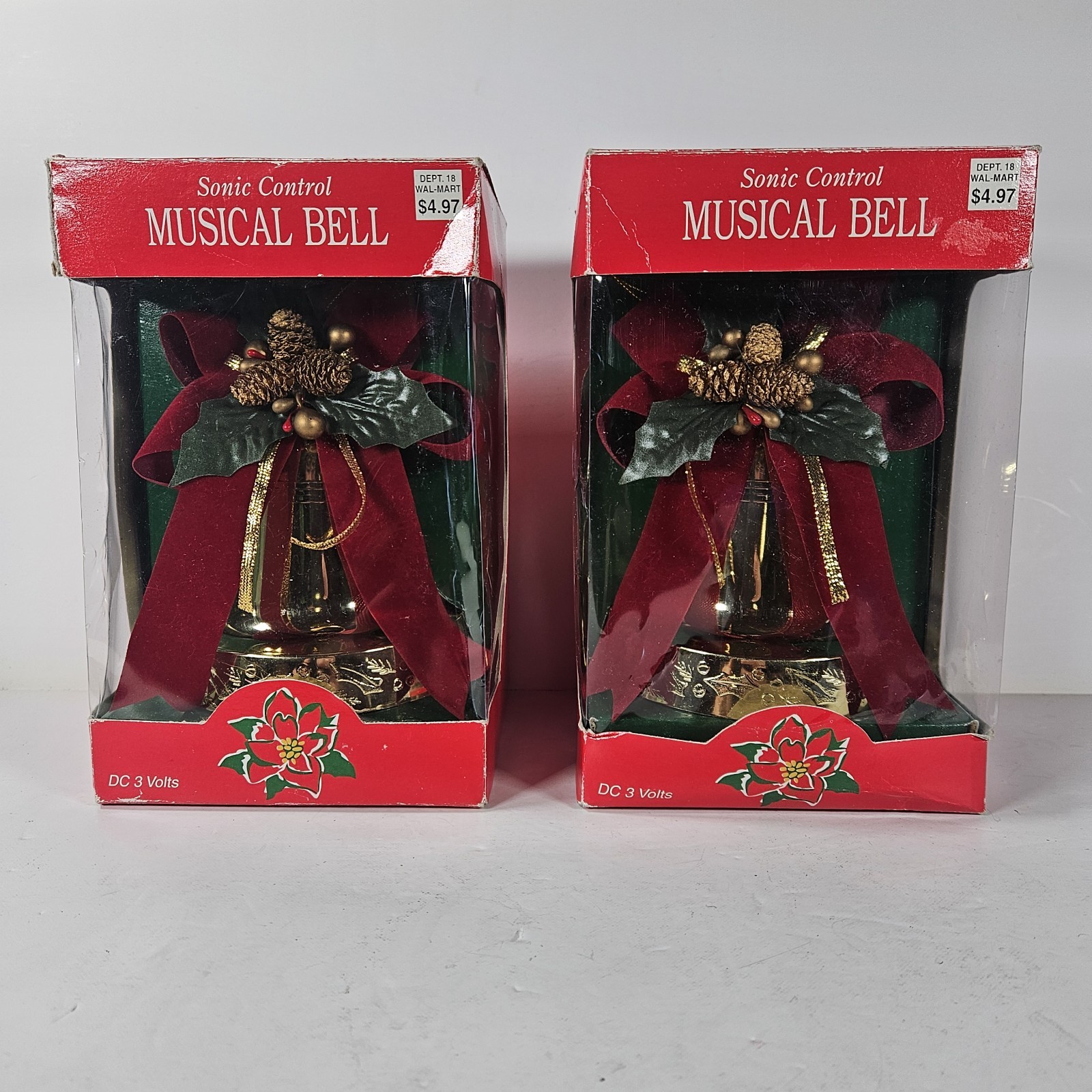 Vintage Sonic Control Musical Bell Lot Of 2 With Original Box Christmas Bells