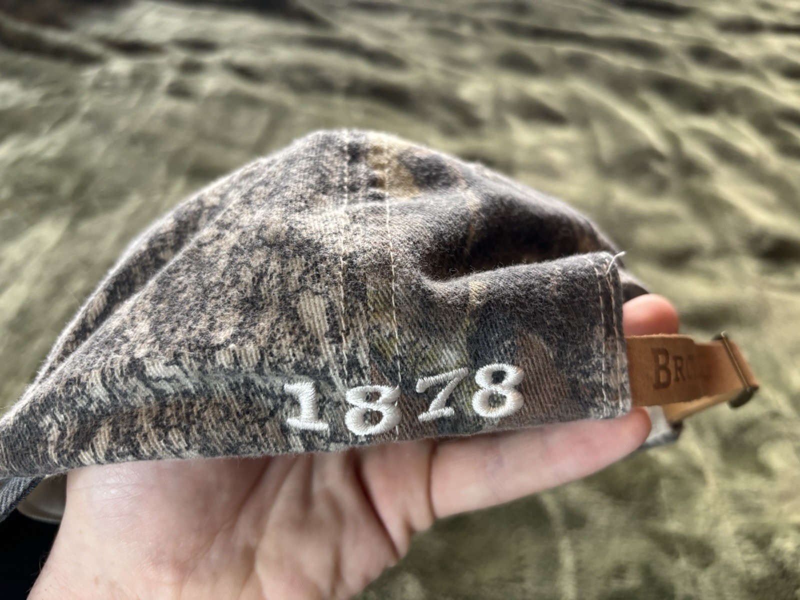 Browning Camo Hat Strap Back Baseball Cap Green B… - image 5