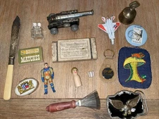 Vintage Junk Drawer Smalls, Metal Collectibles, Estate Items 16 Items