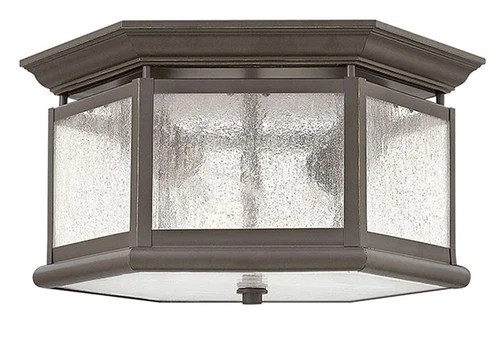 Hinkley Lighting 1683 2 Light Outdoor Flush Mount Ceiling Fixture - Bronze - Picture 1 of 3