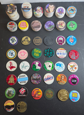 233 Pogs Milk Caps Slammers Mixed Lot Power Rangers Sea World Jurassic Park +