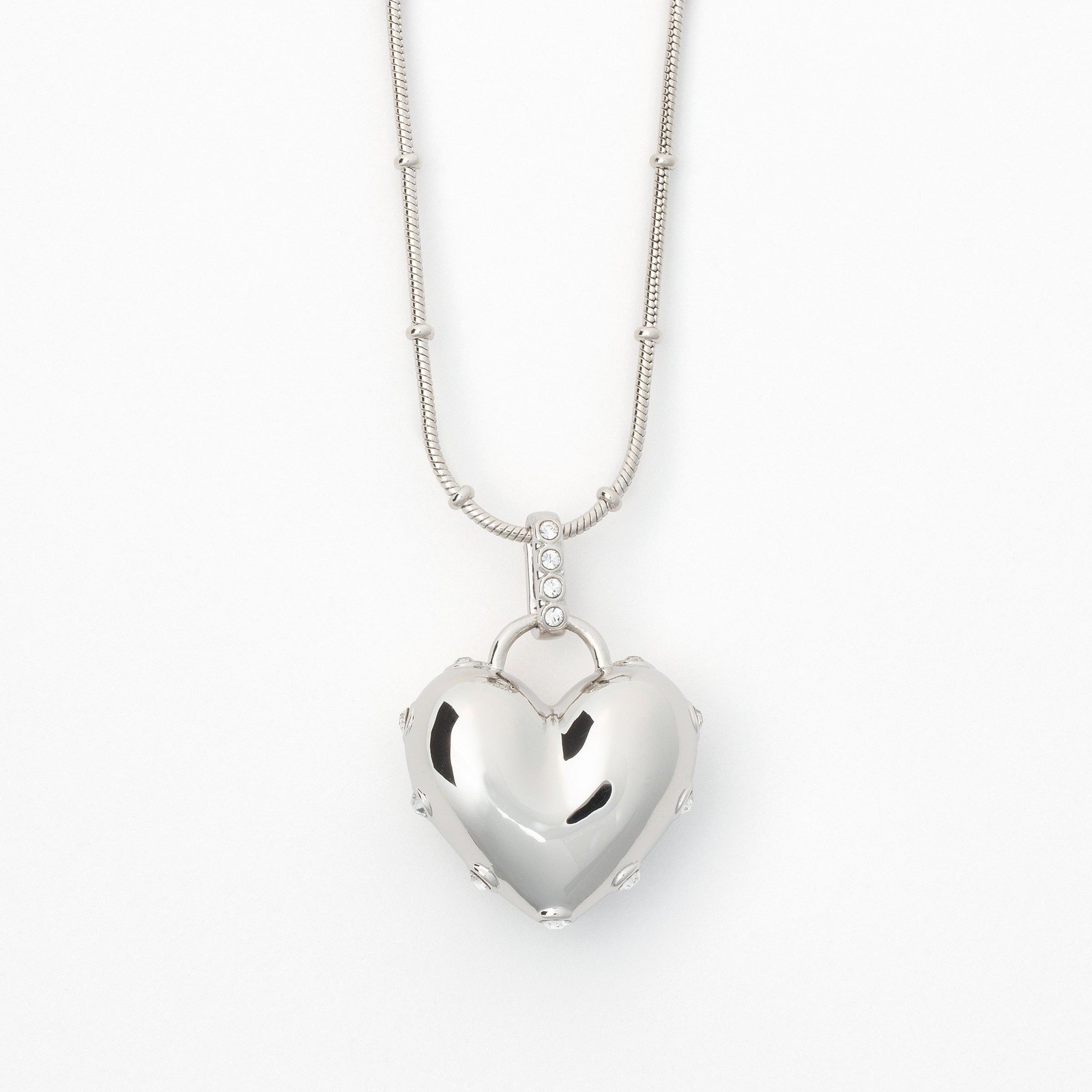 Touchstone Crystal by Swarovski Silver Full Heart Pendant image 3