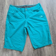 The North Face Womens Horizon Hiking Shorts Teal Blue Size 8 Regular Nylon Blend
