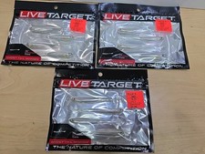 3 Live Target Slow Ghost Tail Minnow Swimbait 3 3/4in Silver Pearl GTM95SK134