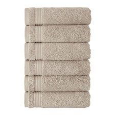 6 Piece 100 Turkish Cotton Hand Towels Set 16x27" Quick Dry Comfy Beige