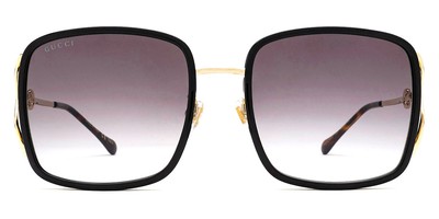 Gucci GG1016SK Sunglasses Women Black Square 58mm New 100 