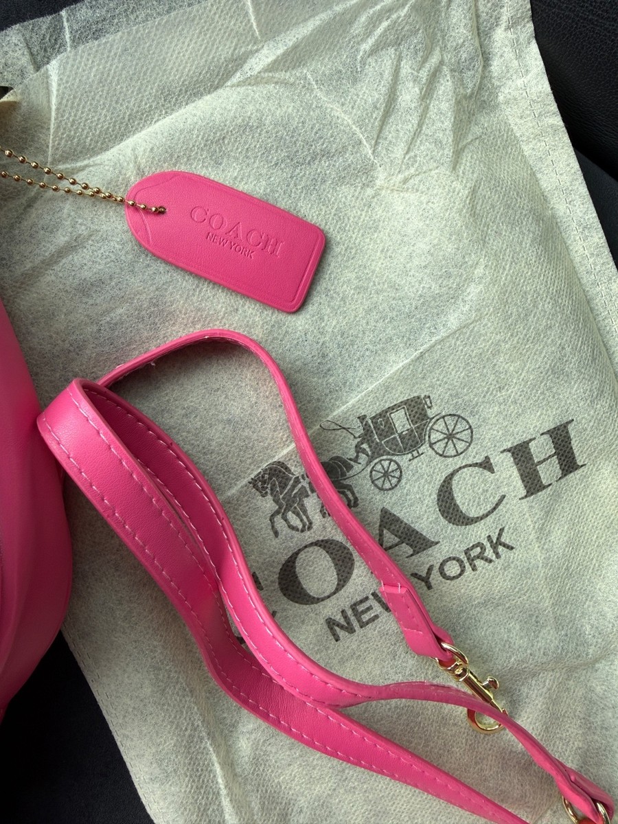 Trendy y2k vintage hot pink fuchsia Coach bag with flower charm | eBay