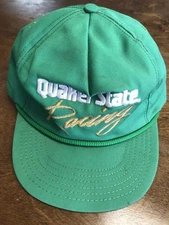 VINTAGE Quaker State Racing Hat Cap Snap Back Green Rope Embroidered Mens 90s