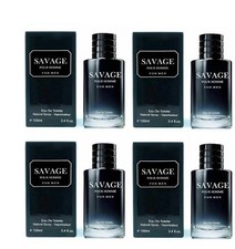 4 Pack Savage For Men  Men's Eau De Toilette 100 ml/3.4 fl.oz