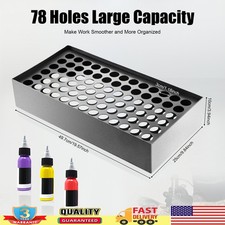 Tattoo Ink Bottle Holder 78 Holes Metal Ink Vertical Display Stand Organizer