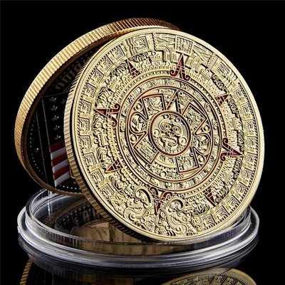 Mexico Mayan Aztec Calendar Art Prophecy Culture 1.57''*0.12'' Coins Collectibles