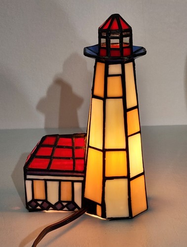 Tiffany Style Beacon Lighthouse Table Lamp Night Lights Stained Glass Mosaic - Picture 3 of 9