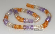 8X5MM MIX QUARTZ GEMSTONE RONDELLE LOOSE BEADS 7.5inch