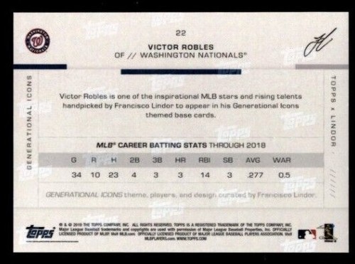 2019 Topps X Lindor Generational Icons Complete Your Set #1-25 You Pick! - Picture 38 of 44