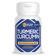 Natural Stacks Turmeric Curcumin with Coconut Oil, 60 Softgels FRESH - EXP 06/26