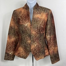 Coldwater Creek Jacket Women's Size 6 Jacquard Long Sleeve Full Zip Business