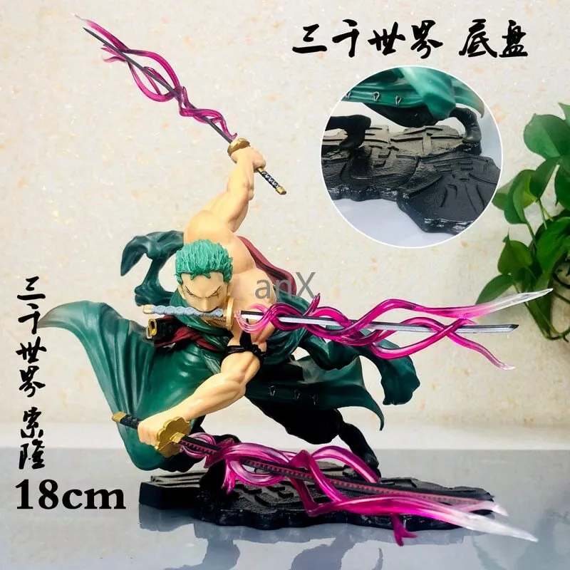 Roronoa Zoro PVC Action Figure Toy, O Novo Anime, Street Fashion