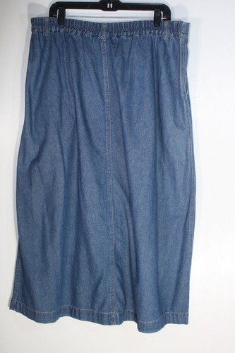 Vintage Gloria Vanderbilt Maxi Long Skirt Blue Denim Size 16 Button Front Cotton - Picture 5 of 5