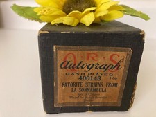 JUMBO QRS Autograph Favorite Strains From La Sonnambula Piano Roll OPERA