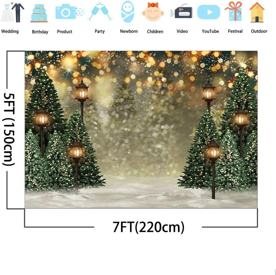 Fond D'écran Photo Thème Hivernal Avec Arbres De Noël Flocons De Neige De Noël - Photo 4/4