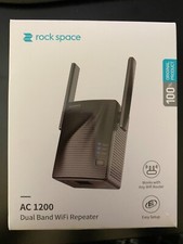 Rock Space AC1200 Dual Band WiFi Repeater Works Any Wifi Router Boost Signal
