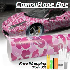 Premium Camouflage Camo Ape Pink Car Vinyl Wrap Sticker Decal Sheet Film Diy