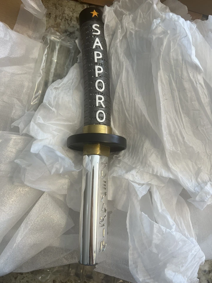 Sapporo Katana Sword BEER Tap Handle Brand 13" Japan Brewery JAPAN . US SELLER - Image 3 of 4