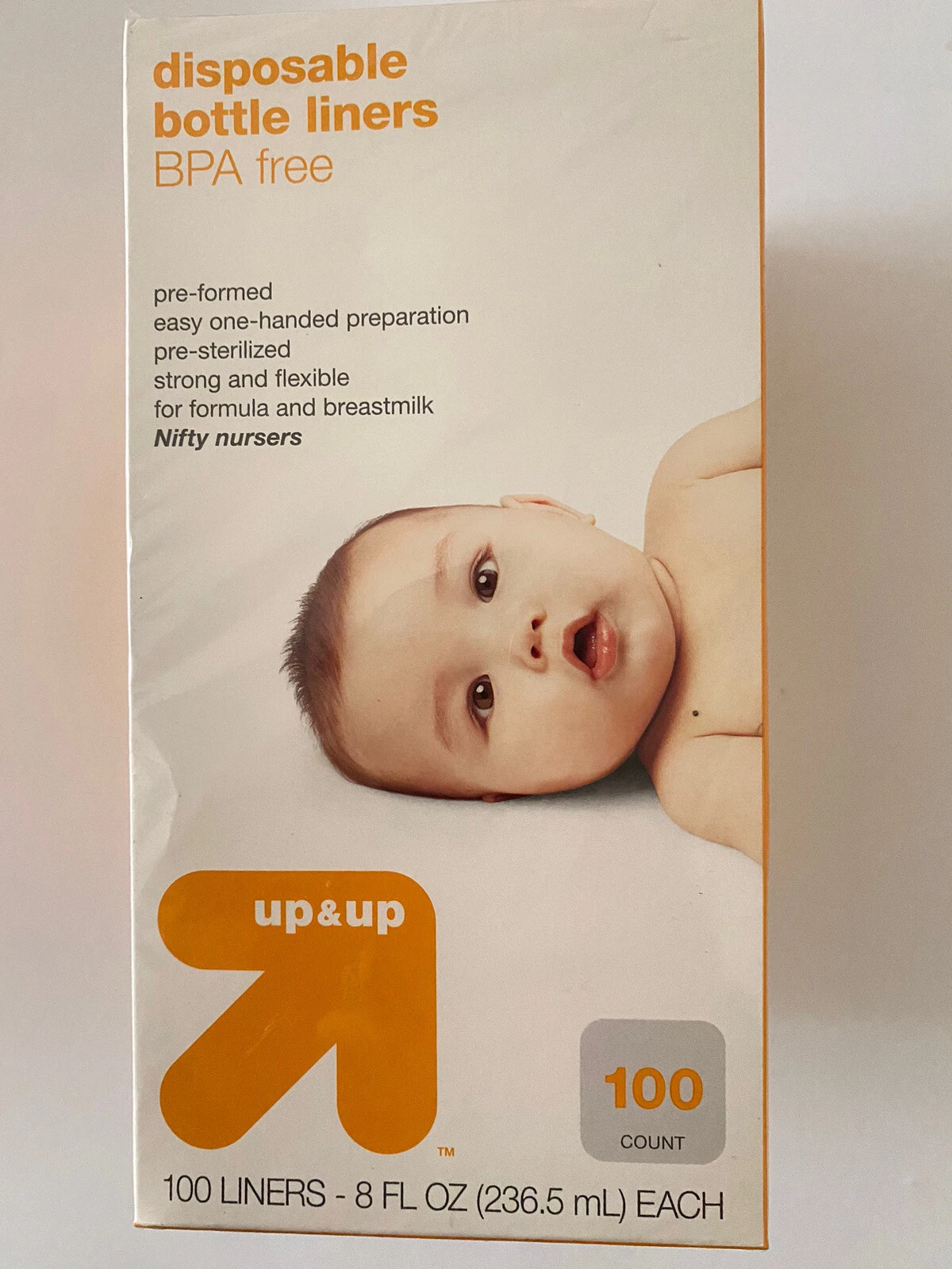 Up & Up Bottle liners 8oz lot of 8 Sealed 800 liners