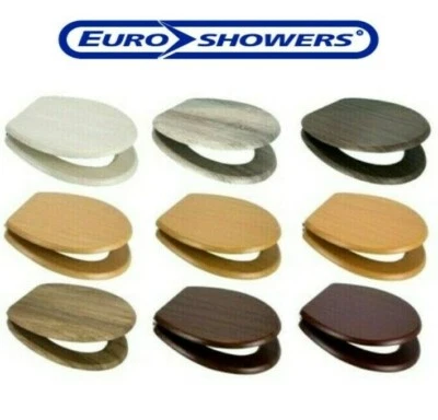OPEN BOX Euroshowers Mahogany Walnut Oak Beech Pine MDF WOOD Toilet Seats