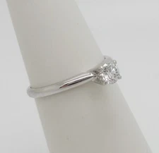 1/4CT Natural Round Diamond Solitaire Engagement Wedding Ring 14K White Gold