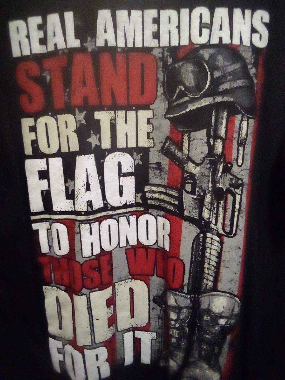 ALTRA T shirt Real Americans Stand for the Flag Patriotic Veteran's Day maglietta uomo XL