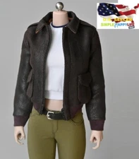 1/6 leather jacket bomber for 12" female figure phicen Hot Toys worldbox ❶USA❶