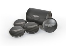Distintivo centro ruote Aston Martin - Set fibra di carbonio nero lucido