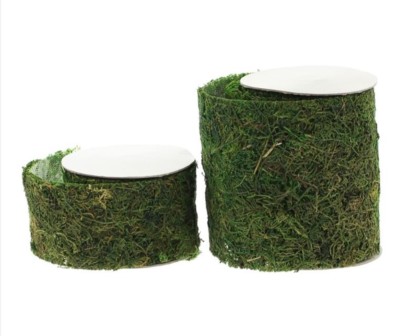 Moos Deko Band, Kunstmoos mittelgrün, 2er-Set