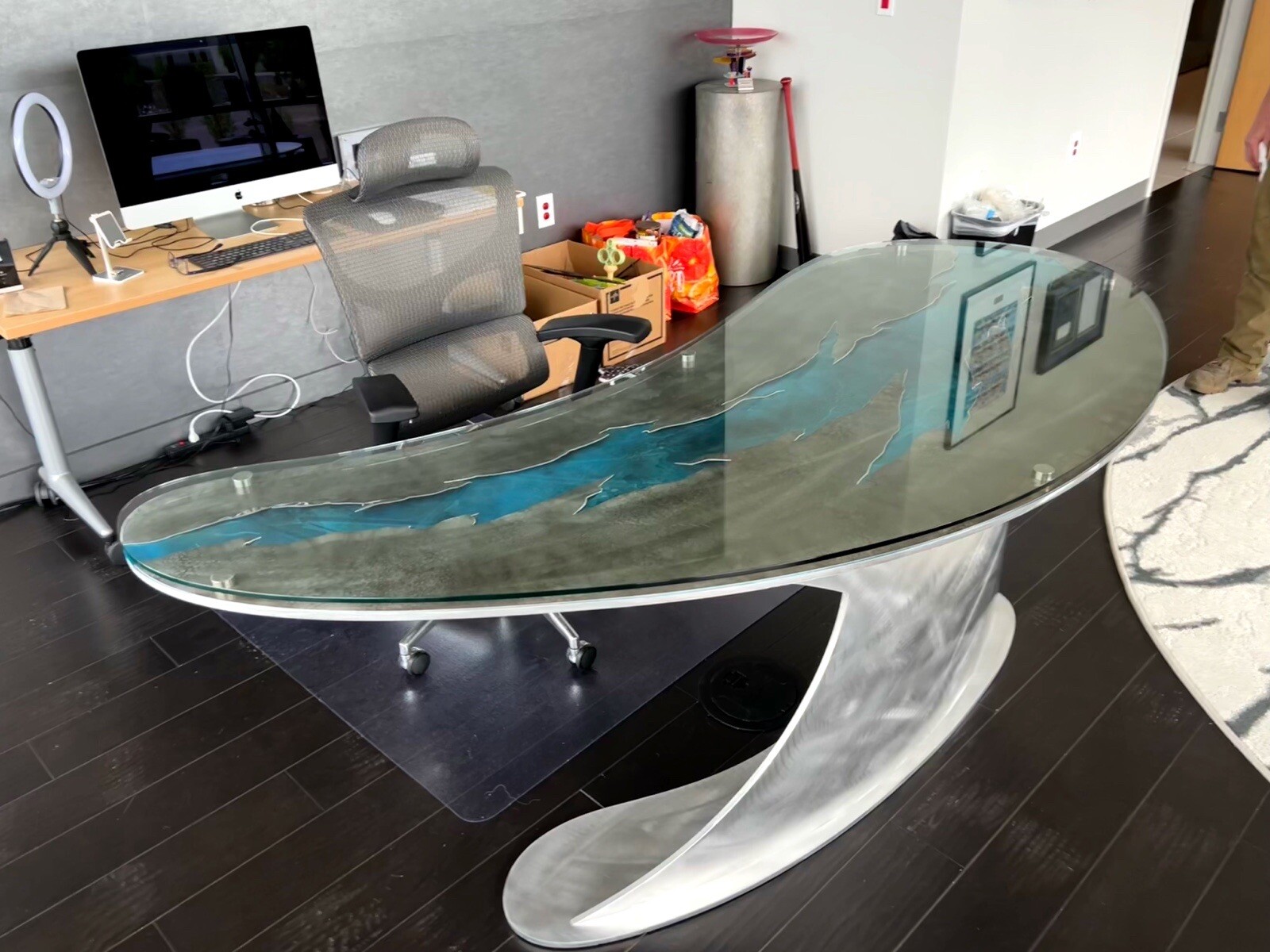 Custom Modern Metal Executive Office Desk Commission by Artist Nicholas