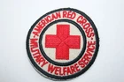 US WW2 COPY AMERICAN RED CROSS MILITARY WELFARE SERVICE CLOTH PATCH ON FELT