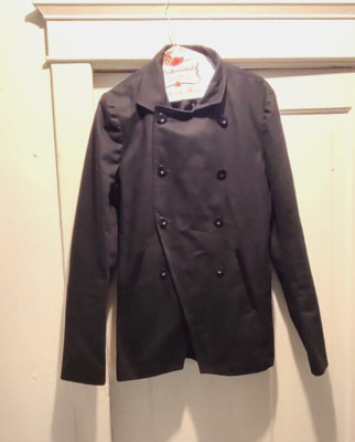ENDOVANERA black heavy cotton canvas pea coat sz M