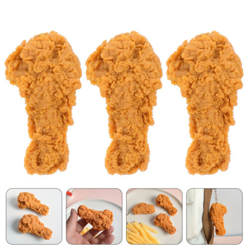 3 Pcs Simulation Fried Chicken Model Fake Legs Food Decorate Child - Picture 1 of 12