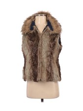 Iman Women Brown Faux Fur Vest S