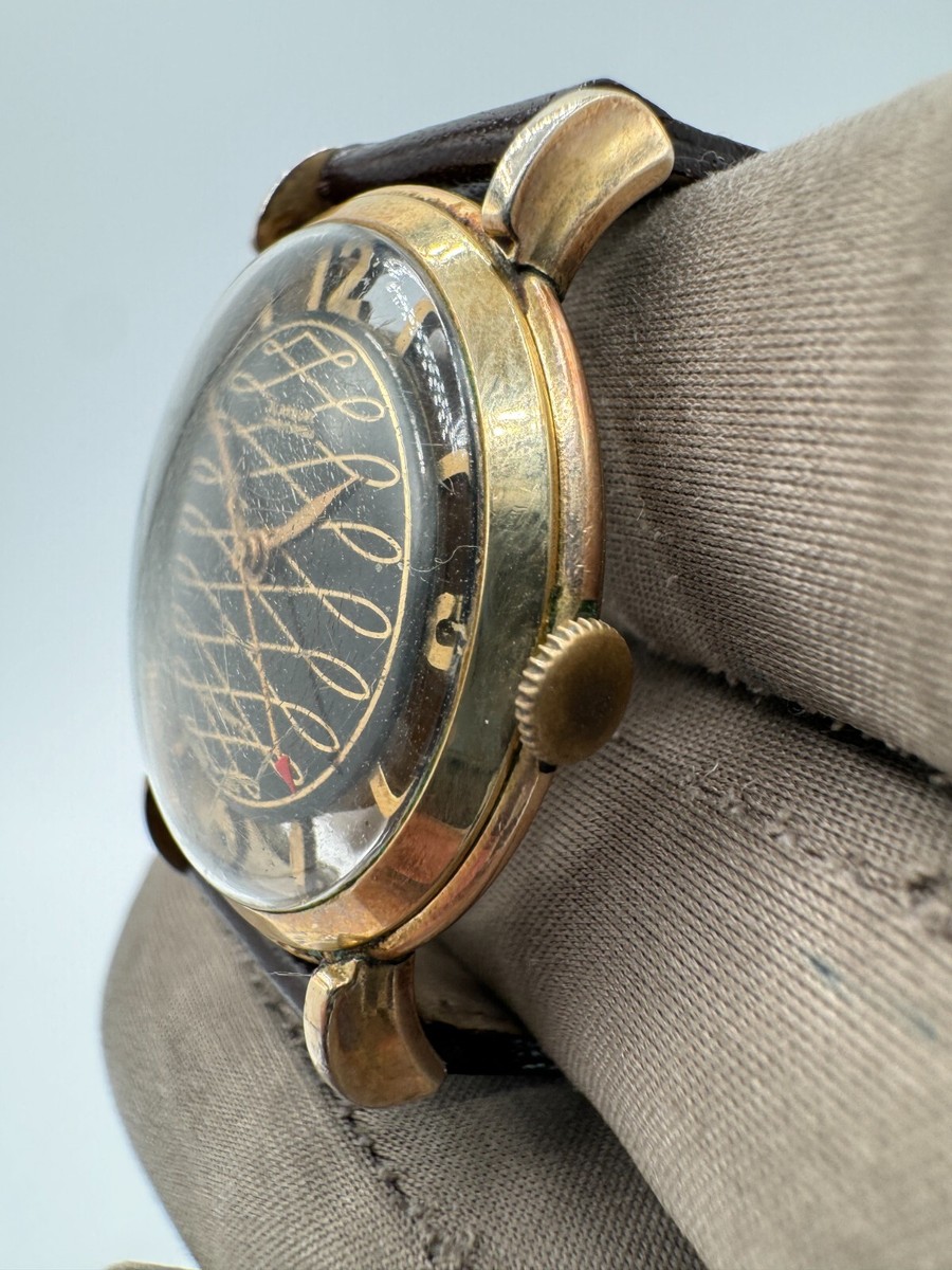 Vintage Alanbury 17 Jewels Winding Skeleton Watch Fancy Lugs 33 mm
