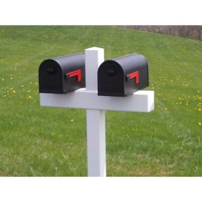 Double Mailbox Post Maintenance Free Durable PVC Vinyl Fade Resistant White