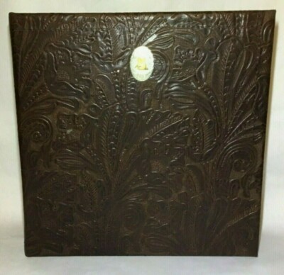 DARK CHOCOLATE WESTERN FLORAL LEATHER  2  3 RING BINDER REINING HORSE CONCHO