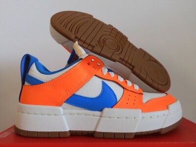 WMNS NIKE DUNK LOW DISRUPT SAIL-PHOTO BLUE-ORANGE SZ 6 [CK6654-104]