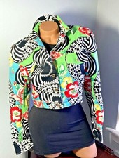 Vintage Kamosho Paris Crop Jacket Blouson Marina Sitbon Multicolored Fun Size 2