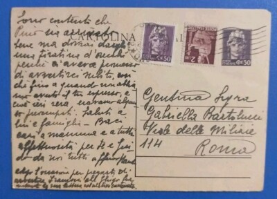 1948 full postcard Turrita c. 50+ twin and democratic L. 2 - Milano 24/5/46