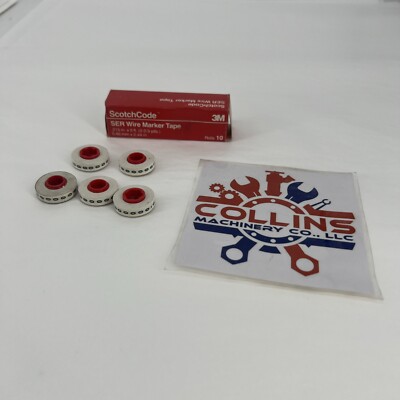 LOT OF 5 ROLLS NEW 3M SER-0 SCOTCHCODE SER WIRE MARKER TAPE Printed  0  RED NOS