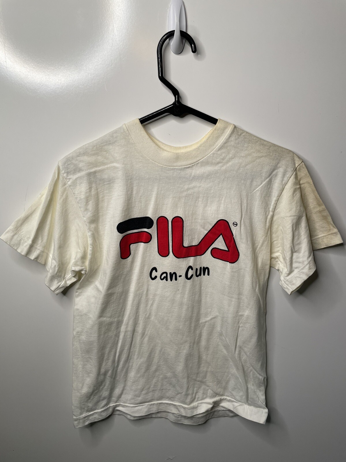 T shirt vintage Cancun Messico grafica a maniche corte FILA taglia media piccola