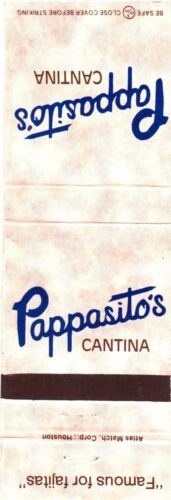 Pappasito's Cantina, Houston, Austin, San Antonio, Texas Vintage Matchbook Cover