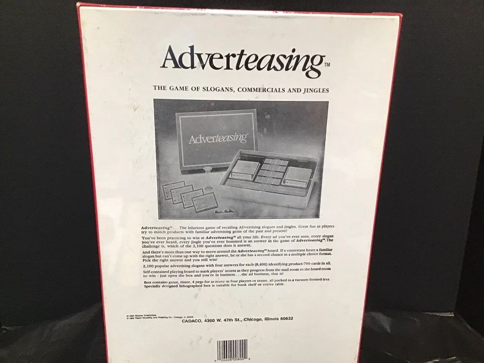 Vintage 1988 Adverteasing Board Game The Game Of Slogans Commercials Jingles NEW - Image 2 of 4
