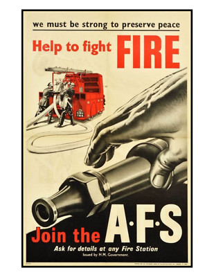 Fire Prevention Fitefighting VTG Brochure Ad Reproduction Print 8.5x11''